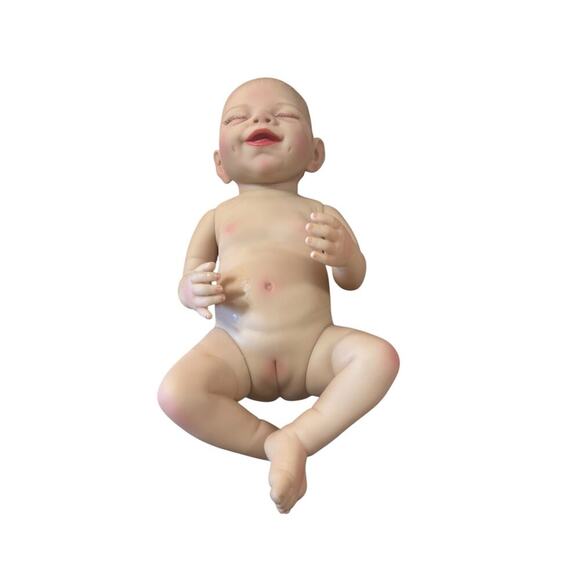 Reborn Baby Doll Sleeping smiling infant girl 16" - Picture 8 of 12